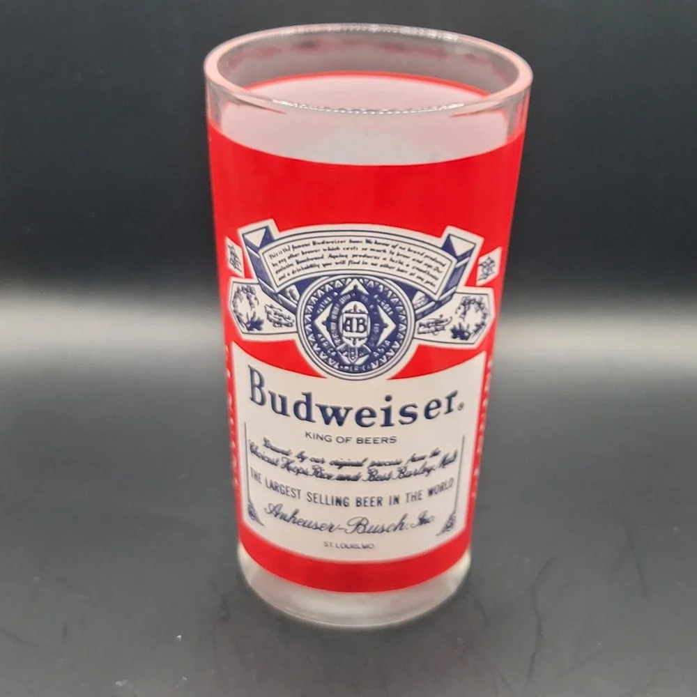 Vintage Budweiser King of Beers 12oz Glass Anheuser Busch St Louis Collectible